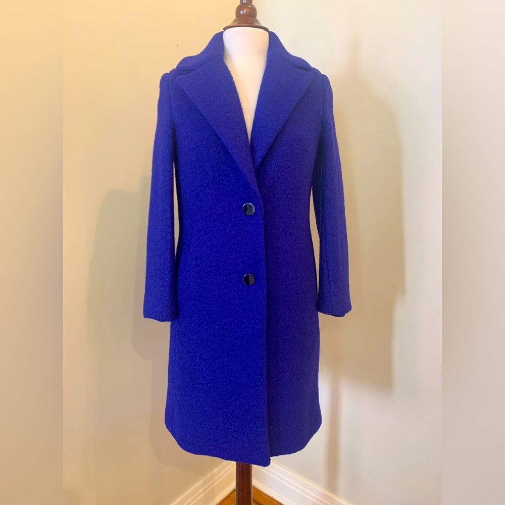 Tahari blue winter coat